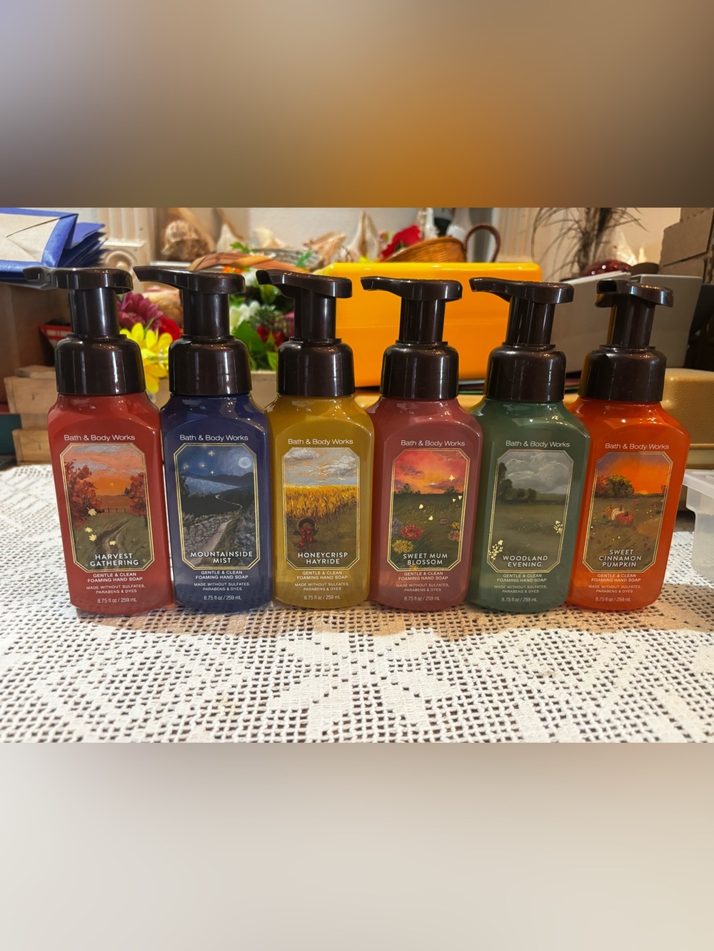 (2026) Bath & Body Works 6 Foaming Hand Soaps — Blue, Yellow, Red, Green